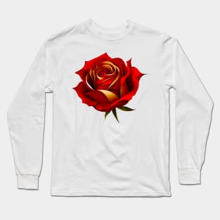 Red Rose Graphic Art Print Long Sleeve T-Shirt